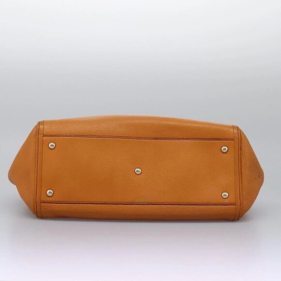 GUCCI Soho Hand Bag Leather Orange Gold - Picture 12 of 16
